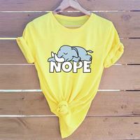 T-shirt Décontracté À Manches Courtes Pour Femmes À Imprimé Petit Éléphant main image 6