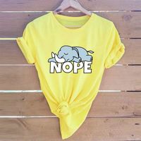 T-shirt Décontracté À Manches Courtes Pour Femmes À Imprimé Petit Éléphant sku image 21