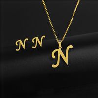 Wholesale Simple Style Letter Stainless Steel Polishing No Inlaid sku image 14