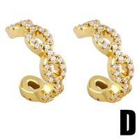 Mode Géométrique Zircon Incrusté Le Cuivre Zircon Plaqué Or 18k Des Boucles D'oreilles Boucles D'oreilles main image 6