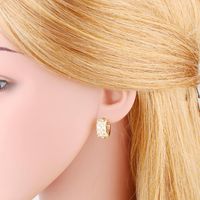 Mode Übertriebene Weibliche Zirkon Geometrische Ohrringe main image 4