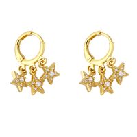 Fashion Metal Cross Star Copper Airplane Earrings main image 6