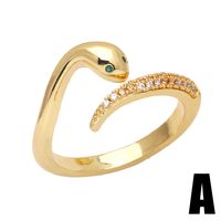 Mode Schlangenförmiger Offener Ring Kreative Niedliche Farbe Tropföl Kupferring Weiblich main image 6