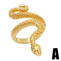 Exaggerated Retro Snake-shaped Golden Copper Ring Wholesale main image 3
