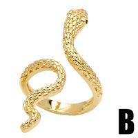 Exaggerated Retro Snake-shaped Golden Copper Ring Wholesale main image 6