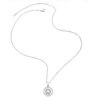 New Fashion Simple 26 Letters Zircon Pendant Copper Necklace Wholesale main image 6