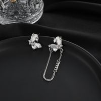 Asymmetric Heart Shaped Women's Fashion Simple Long Chain Zircon Earrings main image 5