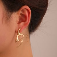 Retro Letter S Exaggerated Note Female Metal Irregular Alloy Earrings main image 1