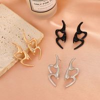 Retro Letter S Exaggerated Note Female Metal Irregular Alloy Earrings main image 3