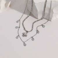 Fashion Necklace Double-layer Zircon Titanium Steel 18k Necklace main image 4