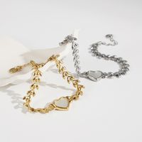 Heart Shaped Fashion 18k Gold Retro Titanium Steel New Jewelry main image 3