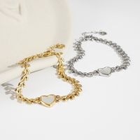 Heart Shaped Fashion 18k Gold Retro Titanium Steel New Jewelry main image 4