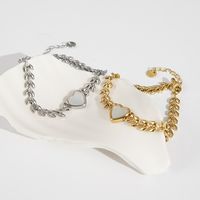 Heart Shaped Fashion 18k Gold Retro Titanium Steel New Jewelry main image 2