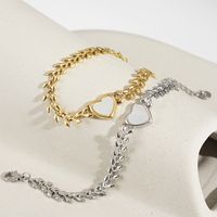 Heart Shaped Fashion 18k Gold Retro Titanium Steel New Jewelry main image 5