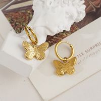 Butterfly Earrings Female Titanium Steel 18k Korean Fashion Earrings main image 1