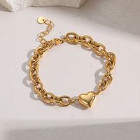 Heart Shaped Female Fashion 18k Copper Bracelet Metal Jewelry main image 4