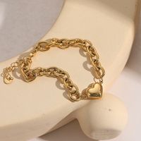 Heart Shaped Female Fashion 18k Copper Bracelet Metal Jewelry main image 5