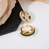 Pearl Ring Female Fashion Copper Index Finger Adjustable Open Ring main image 1