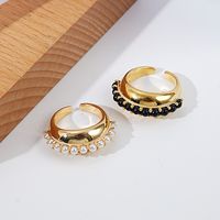 Pearl Ring Female Fashion Copper Index Finger Adjustable Open Ring main image 4