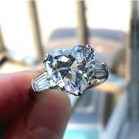 Fashion Inlaid Aaa Heart-shaped Zircon Engagement Party Ring Accessories main image 1