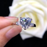 Fashion Inlaid Aaa Heart-shaped Zircon Engagement Party Ring Accessories main image 4