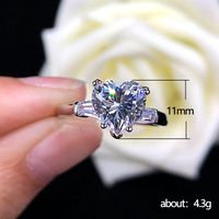 Fashion Inlaid Aaa Heart-shaped Zircon Engagement Party Ring Accessories main image 5