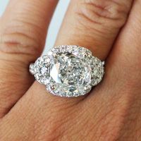 New Geometric Large Zircon Ring Female Fashion Full Diamond Copper Ring main image 4
