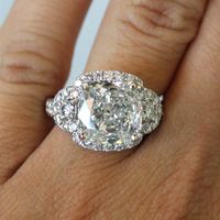New Geometric Large Zircon Ring Female Fashion Full Diamond Copper Ring main image 5