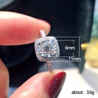 Wedding Rings Hearts And Arrows Simulation Zircon Engagement Copper Rings main image 5