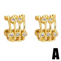 Double-layer Three-layer Ear Bone Clip Without Ear Hole Female Simple Copper Earrings sku image 1