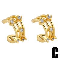 Double-layer Three-layer Ear Bone Clip Without Ear Hole Female Simple Copper Earrings sku image 3