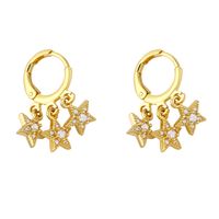 Pendientes De Avión De Cobre Con Estrella Cruzada De Metal A La Moda sku image 3