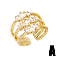 Fashion Copper Micro-encrusted Zircon Devil's Eye Ring Simple Opening Ring sku image 1