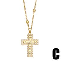Mother's Day Jewelry Choker Letters Mom Heart Shaped Cross Copper Necklace sku image 3