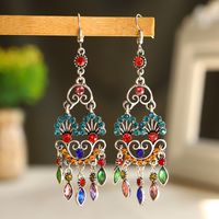 Colorful Multi-layer Geometric Fan-shaped Tassel Earrings Female Wholesale sku image 1