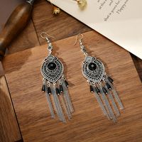 New Retro Chain Tassel Ethnic Female Antique Alloy Earrings Wholesale sku image 4