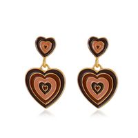 Fashion Color Matching Heart Shaped Oil Dripping Alloy Drop Earrings Wholesale sku image 3