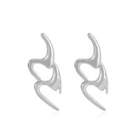 Retro Letter S Exaggerated Note Female Metal Irregular Alloy Earrings sku image 2