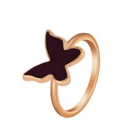 Retro Drip Oil Butterfly Copper Ring Fashion Color Geometric Index Finger Ring sku image 2