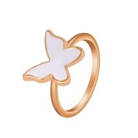 Retro Drip Oil Butterfly Copper Ring Fashion Color Geometric Index Finger Ring sku image 3