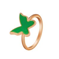 Wholesale Simple Style Classic Style Butterfly Copper Enamel Rings sku image 4