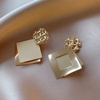 Fashion Geometric Square Sequin Earrings Simple Alloy Earrings sku image 1