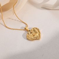 Fashion Heart-shaped Necklace Irregular Stainless Steel Clavicle Chain sku image 1