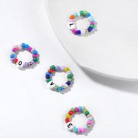 Fashion Letter Ring Elastic Beads Ring Love Ring Four-piece Wholesale main image 3