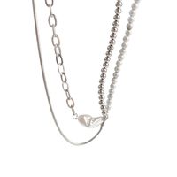 Retro Eingelegte Perlenkette Unregelmäßige Einfache Schlüsselbeinkette Aus Titanstahl main image 6