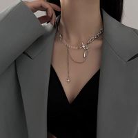 Fashion Diamond Star Fashion Trend Titanium Steel Collarbone Chain Wholesale main image 1