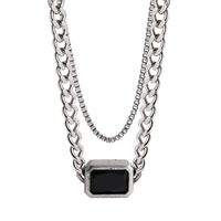 Retro Hollow Chain Double-layer  Titanium Steel Clavicle Chain Wholesale main image 6