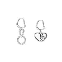 Retro Heart Shaped Asymmetric Jewelry Simple Ring Buckle Heart Alloy Earring main image 6