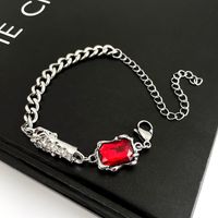 Fashion Simple Ruby Titanium Steel Women Hip-hop Punk Hand Jewelry main image 5