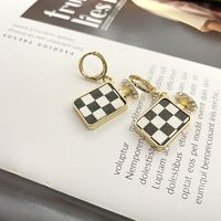 Fashion Perfume Bottle Checkerboard Drop Earrings Wholesale main image 4